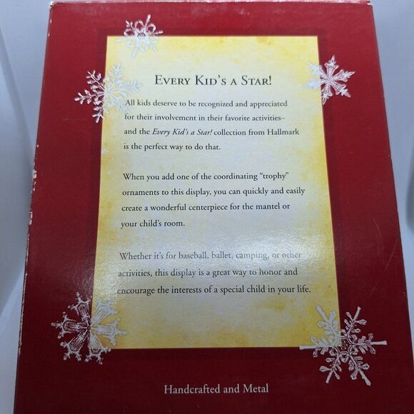 2005 HALLMARK "EVERY KID'S A STAR" CHRISTMAS ORNAMENT DISPLAY STAND BASEBALL - Picture 3 of 8